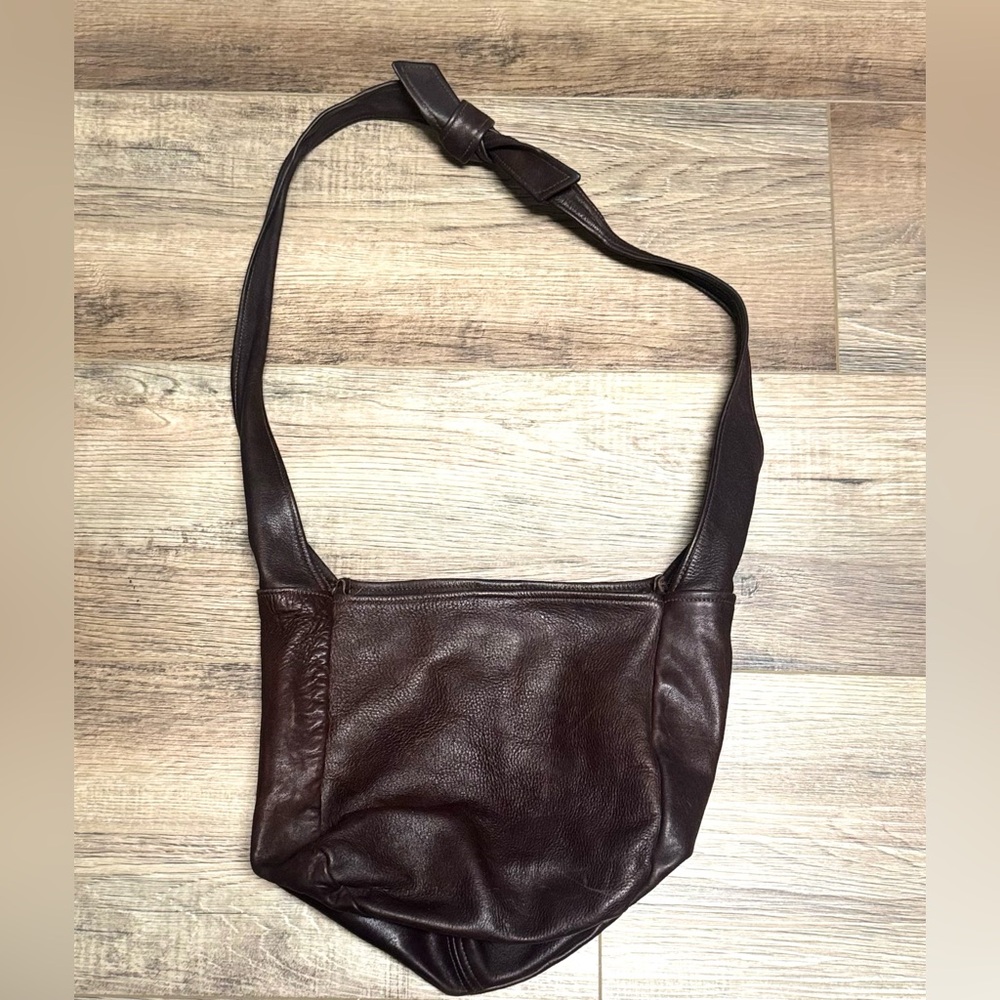 RARE One of a Kind Leather Slouchy Hobo Bag - Dark Chocolate Brown